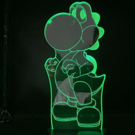 Super Mario Yoshi 3d Led Nattlampa Sovrumsbordslampa
