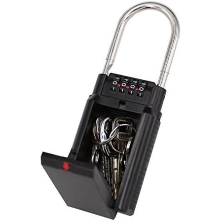 Hengelås nøkkelboks, kodet nøkkelboks, kombinasjons oppbevaringsboks, sikker