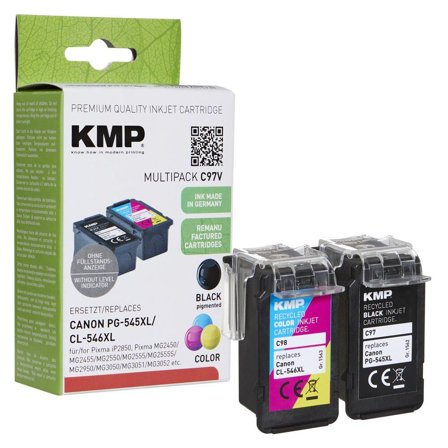 KMP MULTIPACK C97V - 2-pack - Høy ytelse - svart, farge (cyan, magenta, gul) - kompatibel - blekkpatron (alternativ for: Canon 8286B001, Canon