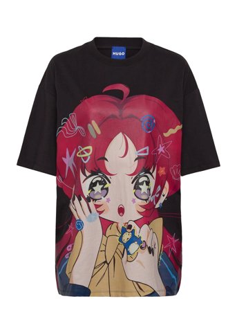 Over D Tee_B_4 Black HUGO BLUE