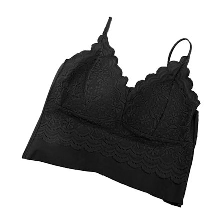 Trådløs Blonde Tank Top Spaghetti Strop V-Hals Rygløs Komfortabel Åndbar Undertrøje til Hjemmet Sort Fri Størrelse 40-70kg