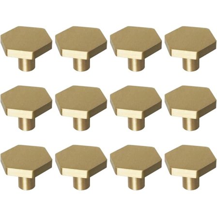 1-1/10" Massiivimessinkiset nupit Kenkäkaapit Harjattu kulta Kuusikulmio