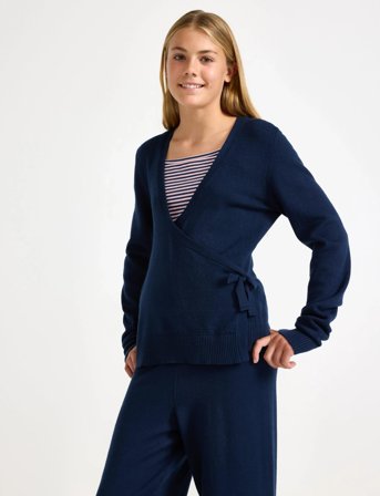 Lindex Sweater Wrap Cardigan - Navy - 158/164
