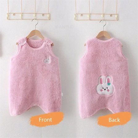 Nye Varme Ermeløse Korallfleece Pyjamas til Barn Vinter Baby Anti Sparke Dyne Søt Tegneserie Gutter Jenter Barn Krypedress Klær