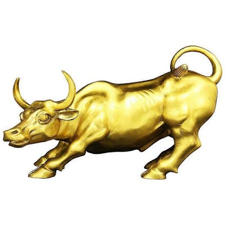 Wall Street Kobberokse Ornament Okse-skulptur Liggende Dyrestatue