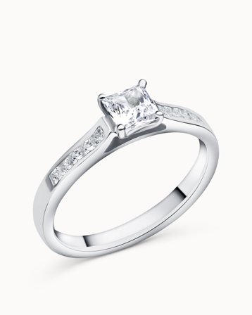 Sidostensring Fannie Petite 950 Platina Naturlig Diamant 0.30 Carat - Förlovningsringar & Vigselringar hos Vanbruun