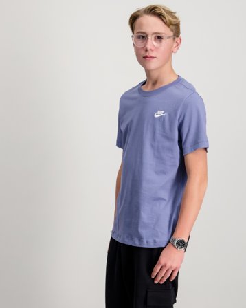 Nike K Nsw Tee Emb Futura Lbr Blå T-shirts Kille - Kids Brand Store