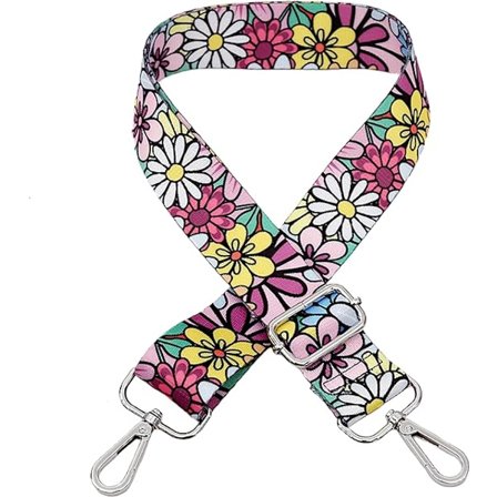 Justerbar ersättningsrem 3,8 cm (gul+rosa) bred axelrem för