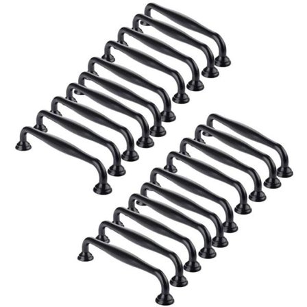 20 svarta dörrhandtag, köksskåp, lådor, draghandtag för sovrum, centrumavstånd 96mm (20 rör modell -96 hålavstånd) vit