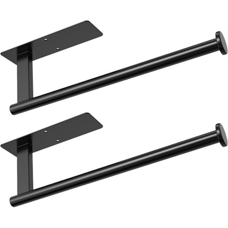 2-pack under-cabinet pappershanddukshållare, väggmontering i rostfritt stål