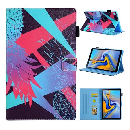 Samsung Galaxy Tab A 10.1 (2019) kuvioitu monikulmainen nahkakotelo - Näyttävä Ananas