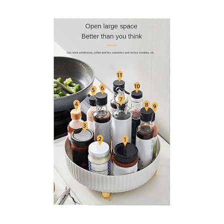 Kjøkkenoppbevaring Roterende Hylle Krydderstativ Krydderboks Husholdnings Dreibar Roterende Oppbevaringshylle