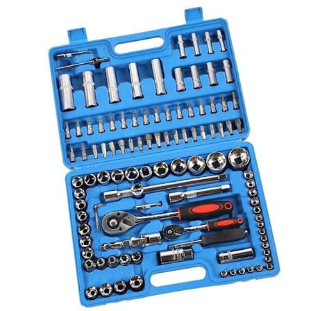108 st Ratchet Wrench Set 1/4 tum 1/2 tum CR40 Stål Hylsnyckelsats Verktygslåda Handverktygssatser