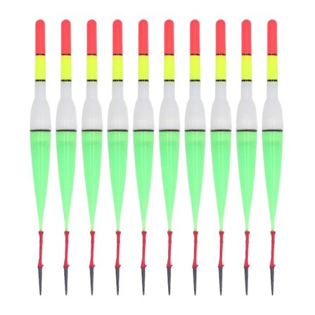 10 stk. Selvlysende fiskeflottør som lyser i mørket, nattlysende dupper, glideflottører