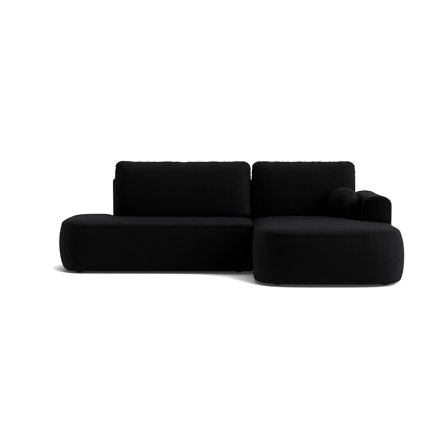 Monza chaiselong sovesofa, højrevendt | opbevaring - Riviera Sort velour - 286x175x90 - Sofa, sovesofa, chaiselong