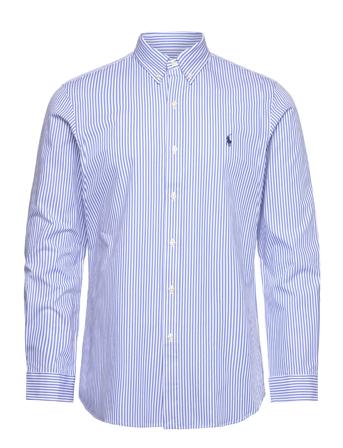 Slim Fit Striped Stretch Poplin Shirt Tops Shirts Casual Blue Polo Ralph Lauren