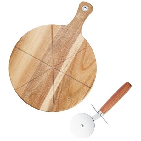 Pizzaset Sade Skärbräda med Pizzaskärare Dorre