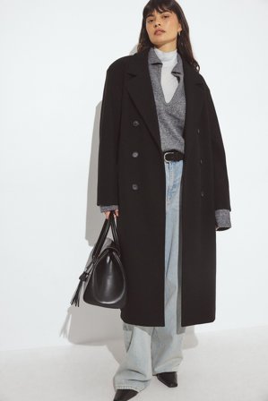 NA-KD Oversize kappa - Kappor - Svart - EU 36