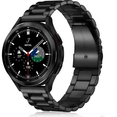 Galaxy Watch 4/5 metallarmbånd rustfritt stål svart svart