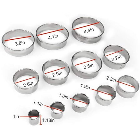 /#/12 runde kageformssæt, runde kageform med skala, s/#/