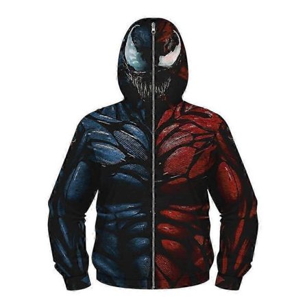 Venom Trykk Jakke Barn Gutter Full Glidelås Morsom Hettegenser Hette Maske Jakke Yttertøy -NMAOV