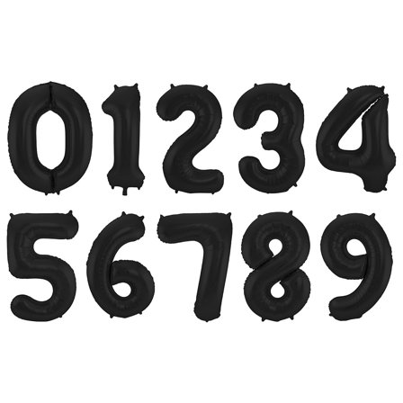 Sifferballong Svart Matt Metallic