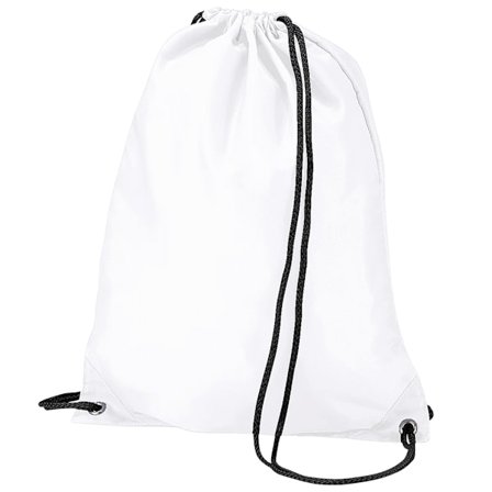BagBase Budget Vattentålig Sport Gymsac Dragsko Väska (11 Whit-FD19-