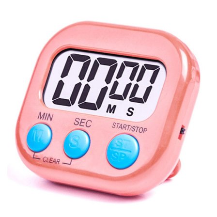 Rosa magnetisk kökstimer, magnetisk timer med högt alarm