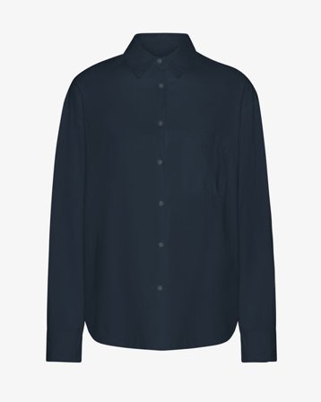 Organic Oversized Shirt - Navy Blue
