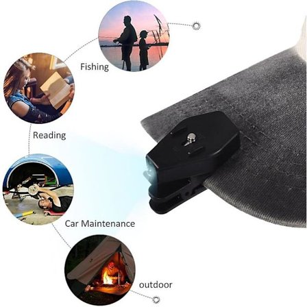 Mini läslampa, klämma på klämma på lampa klämma på ficklampa klämma på lampa för natt underhåll av läsfiske redskap (1 par)