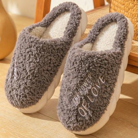 Fluff Tofflor Varma Tofflor Innetofflor Grå 42-43 (insida 27cm)