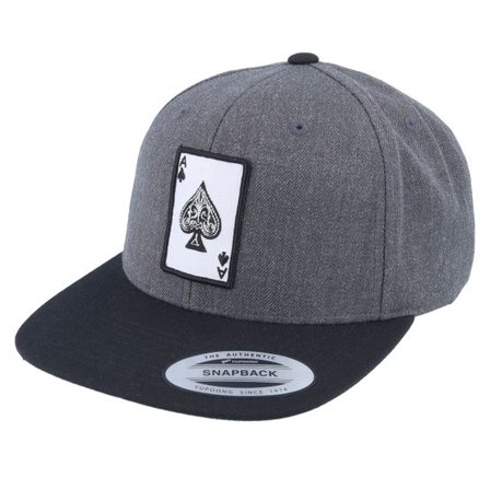 Iconic - Grå snapback Keps - Ace Of Spades Charcoal/Black Snapback @ Hatstore