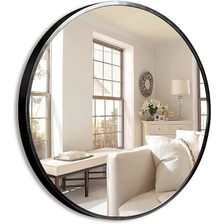 Rund spegel cirkelspegel för vägg metallram väggmonterad spegel för väggdekorativa speglar för entré vardagsrum sovrum