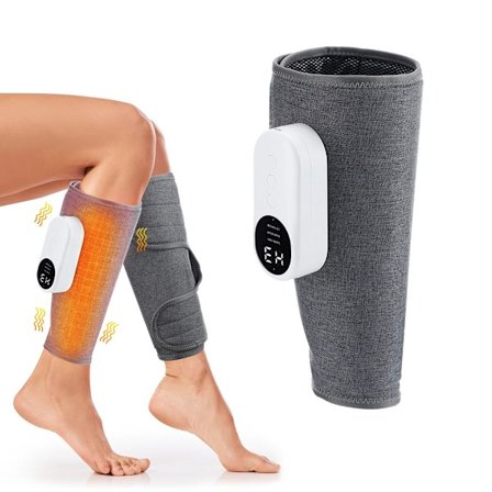 2 stykker 360° Fod Luft Tryk Ben Massager Med Varme Kompression 3 Modes Trådløs Ben Kalv Muskel Massage Blod Cirkulation for ældre