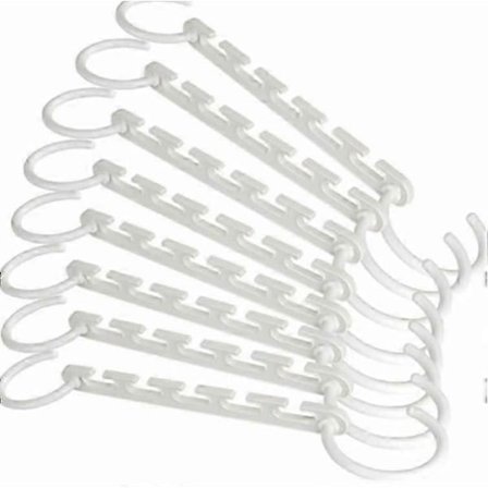 8 kpl tilaa säästävä henkari, vaatekaappi, kuivausteline, kokoontaitettava säilytys, viisi reikää