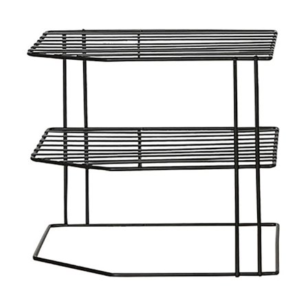 1 stk serie nivåskap hjørnehylle multifunksjonell organisasjonshylle for kopper servise skap - spisestue kjøkkenorganisator svart