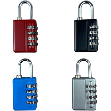 4 stk. hengelåser for skap på høyskoler, hengelåser for flykofferter, kode