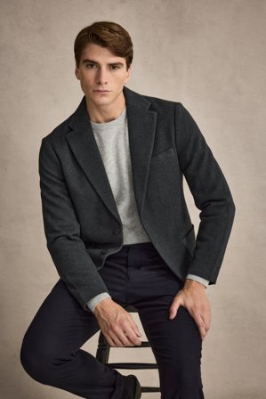 John Henric Men's Grauer Einreihiger Casual Blazer Size M