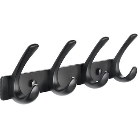 Vægmonteret Krog - Kraftig Vægmonteret Knagerække i Solid Aluminium - Skruer Fastgjorte Vægkroge til Hat Håndklæde Morgenkåber