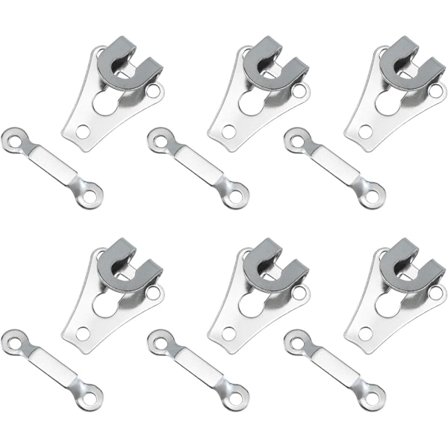 6 sæt buksefastgørere, hægte og stang, sølvfarvet hægte og øje, der kan syes på, øjefastgørelser til reparation af bukser, bh, kjolesyning, gør-det-