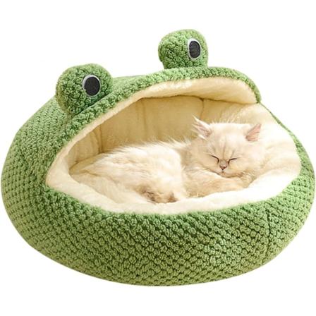 Kattesenge, Frøformet Donut Kattenest, Varmt Vindtæt Hule Sovesenge til Kat og Hund (M)