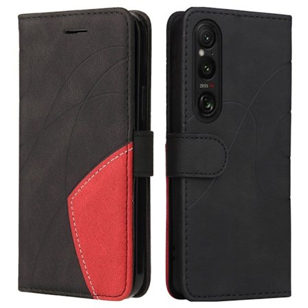 Teksturert læretui med stropp for Sony Xperia 1 VI - Svart