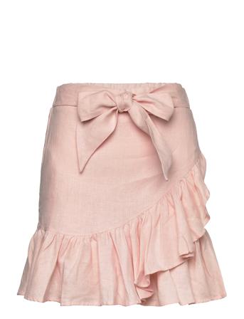 Julli Linen Skirt Kort Skjørt Rosa Ella&il*Betinget Tilbud
