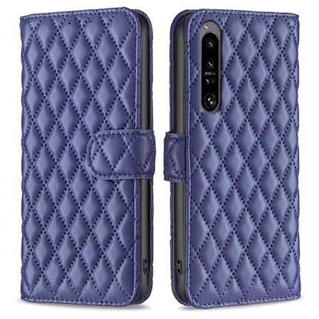 Rombemønster, matt flip-deksel for Sony Xperia 1 VI - Blå