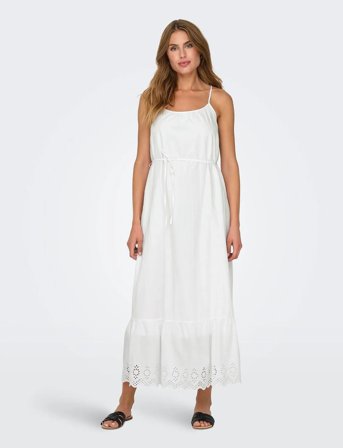 ONLY Onllou Life Emb Strap Ankel Dress Ptm - White - M