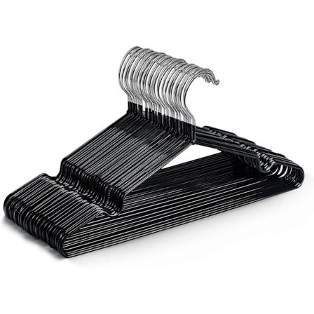 20-pak Premium Gummibelagte Metalbøjler - Kraftige - Pladsbesparende Organizer Tøjbøjler Til Garderober Knagerækker