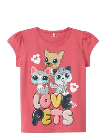 name it Nmfjessy Petshop Ss Top Cplg - Pink - 110