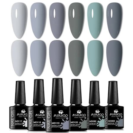 6st All-season Gel Nagellack Set Nude Rosa Röd Glitter Semi Permanent UV Gel Polish Kits Allt För Manikyr Soak Off Vernis