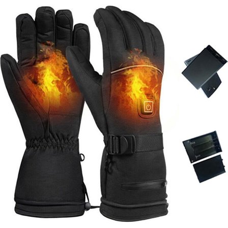Sorte, opvarmede handsker til mænd og kvinder, vandtætte elektriske opvarmede handsker, vintervarme, motorcykelhandsker