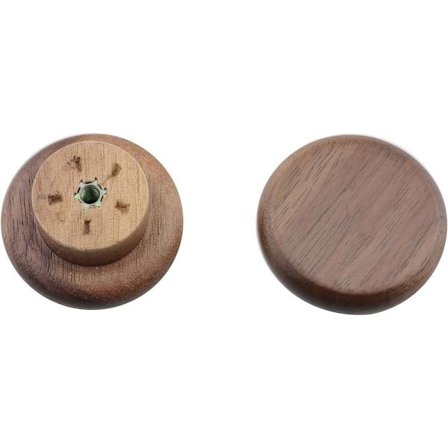2 stk. Svart Valnøtt Kjøkkenskap Knotter 40x20mm Runde Tre Skuff Knotter Sminkebord Tre Møbelhåndtak Enkelt Hull Trekk Med Skruer, Brun